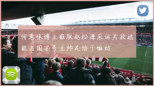 何意味博主截取赵松源采访片段这能当国字号主帅足协干嘛的
